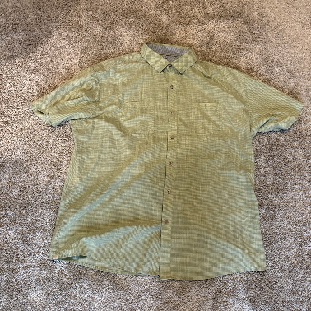 Kuhl Short Sleeve Green Pattern Button Up Men's 2XL